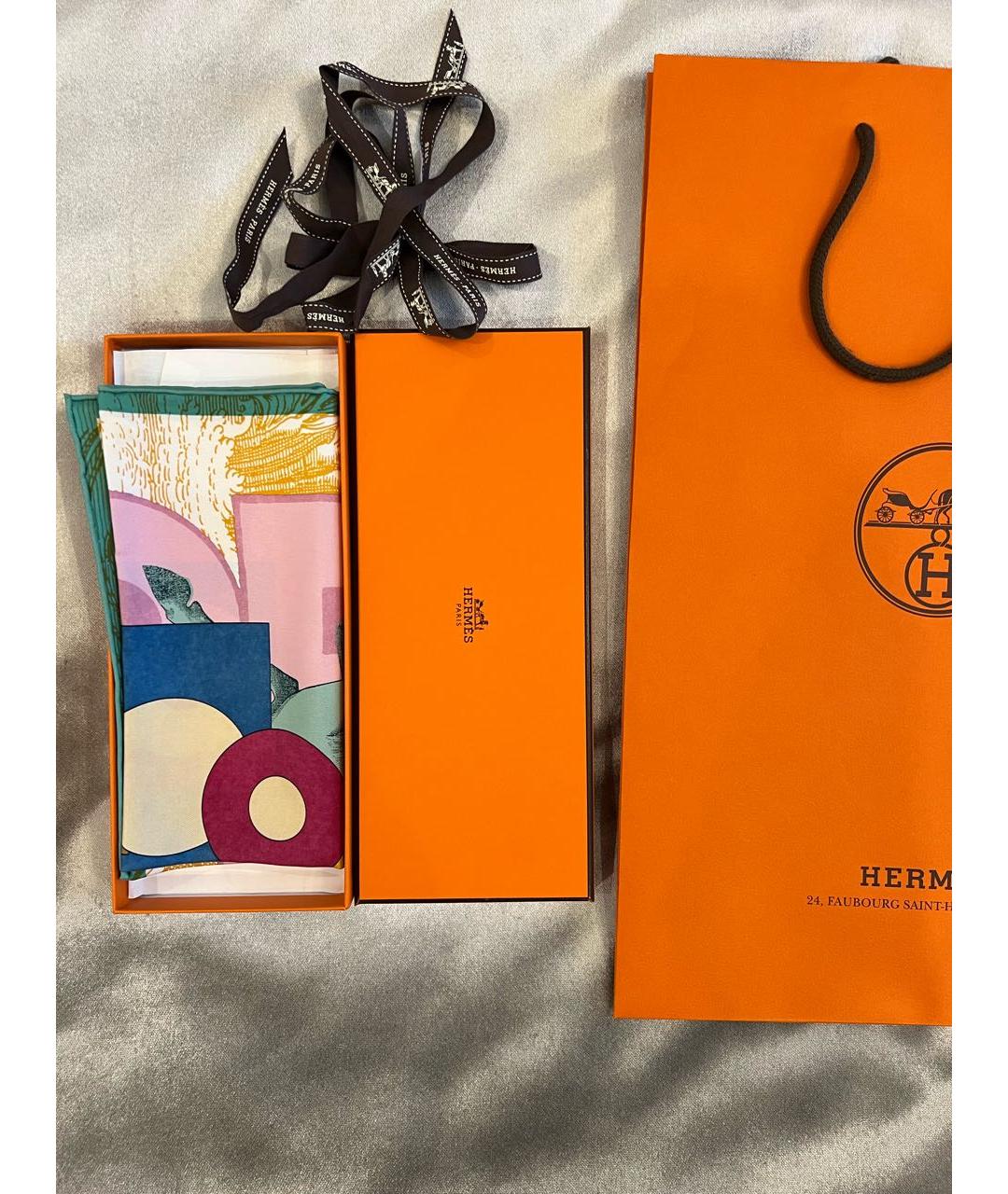 HERMES Мульти шелковый платок, фото 3