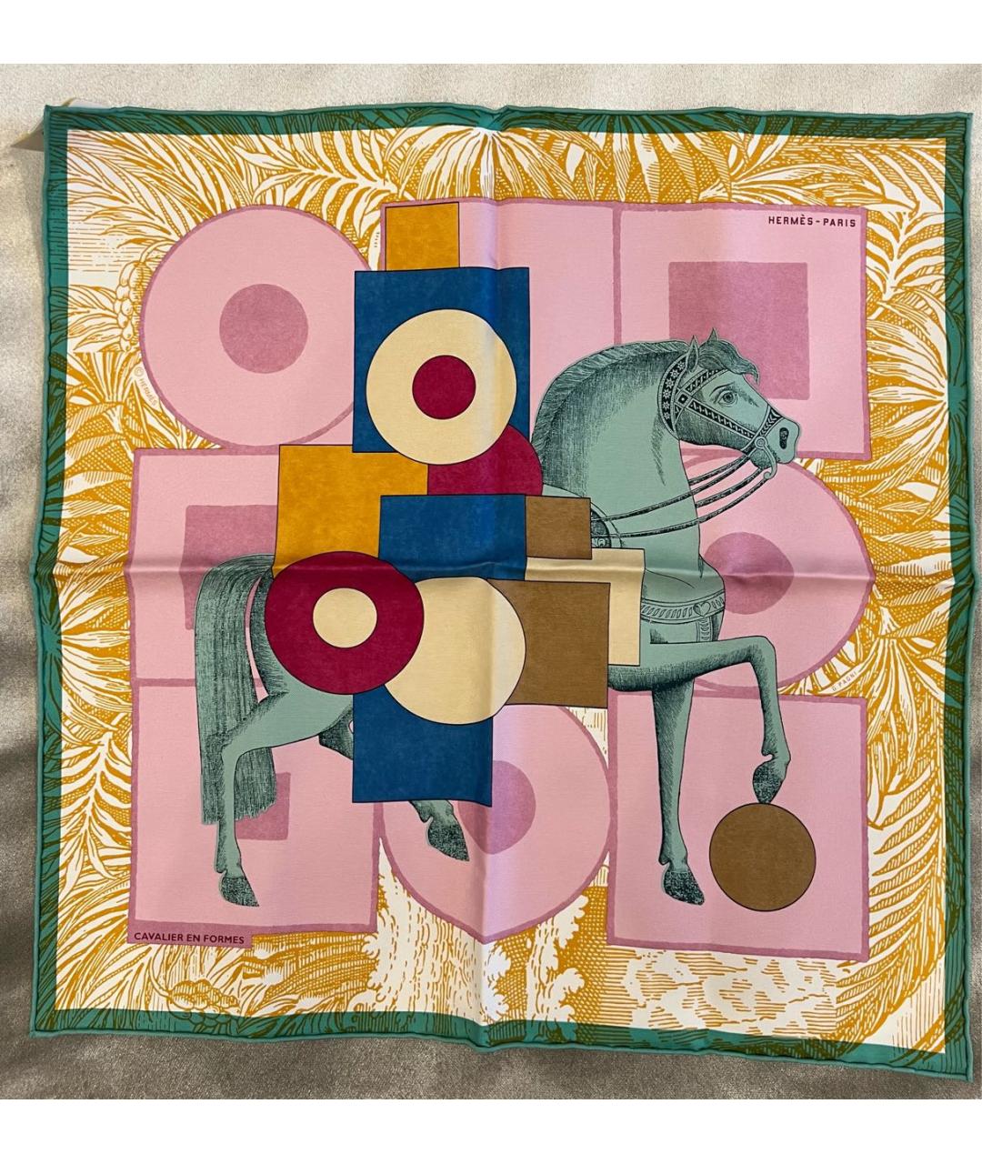 HERMES Мульти шелковый платок, фото 5