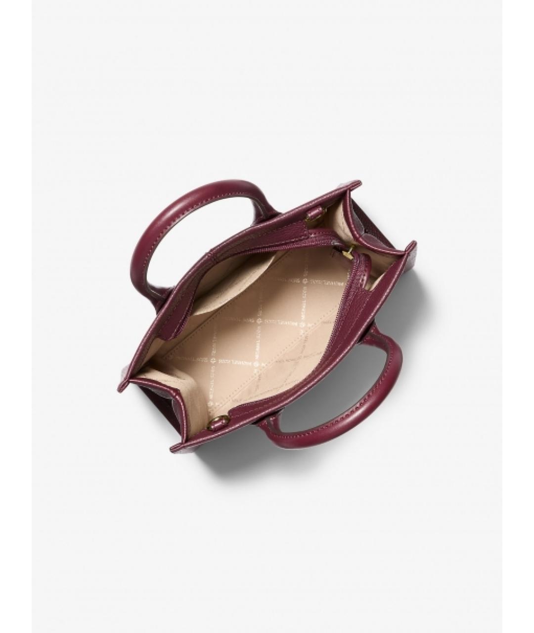 MICHAEL KORS Бордовая кожаная сумка с короткими ручками, фото 3