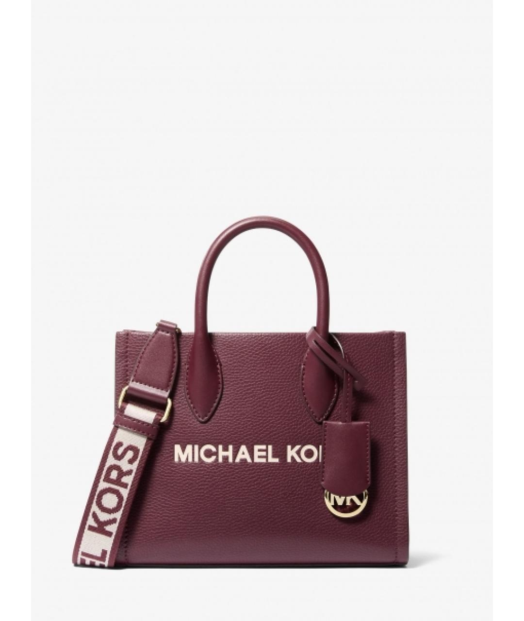 MICHAEL KORS Бордовая кожаная сумка с короткими ручками, фото 8