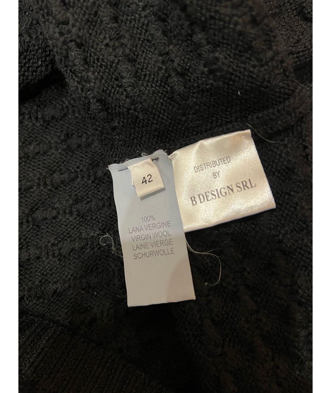 Mariella Burani Черный шерстяной джемпер / свитер, фото 3