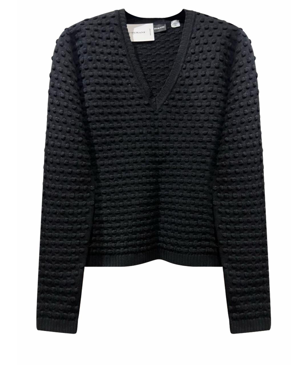 Mariella Burani Черный шерстяной джемпер / свитер, фото 1