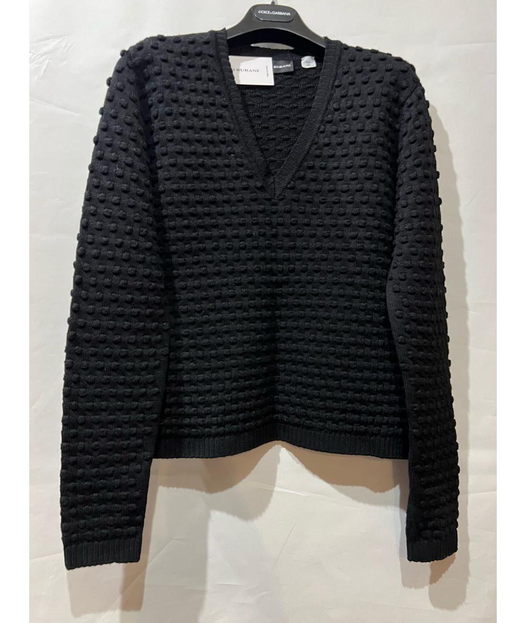 Mariella Burani Черный шерстяной джемпер / свитер, фото 2