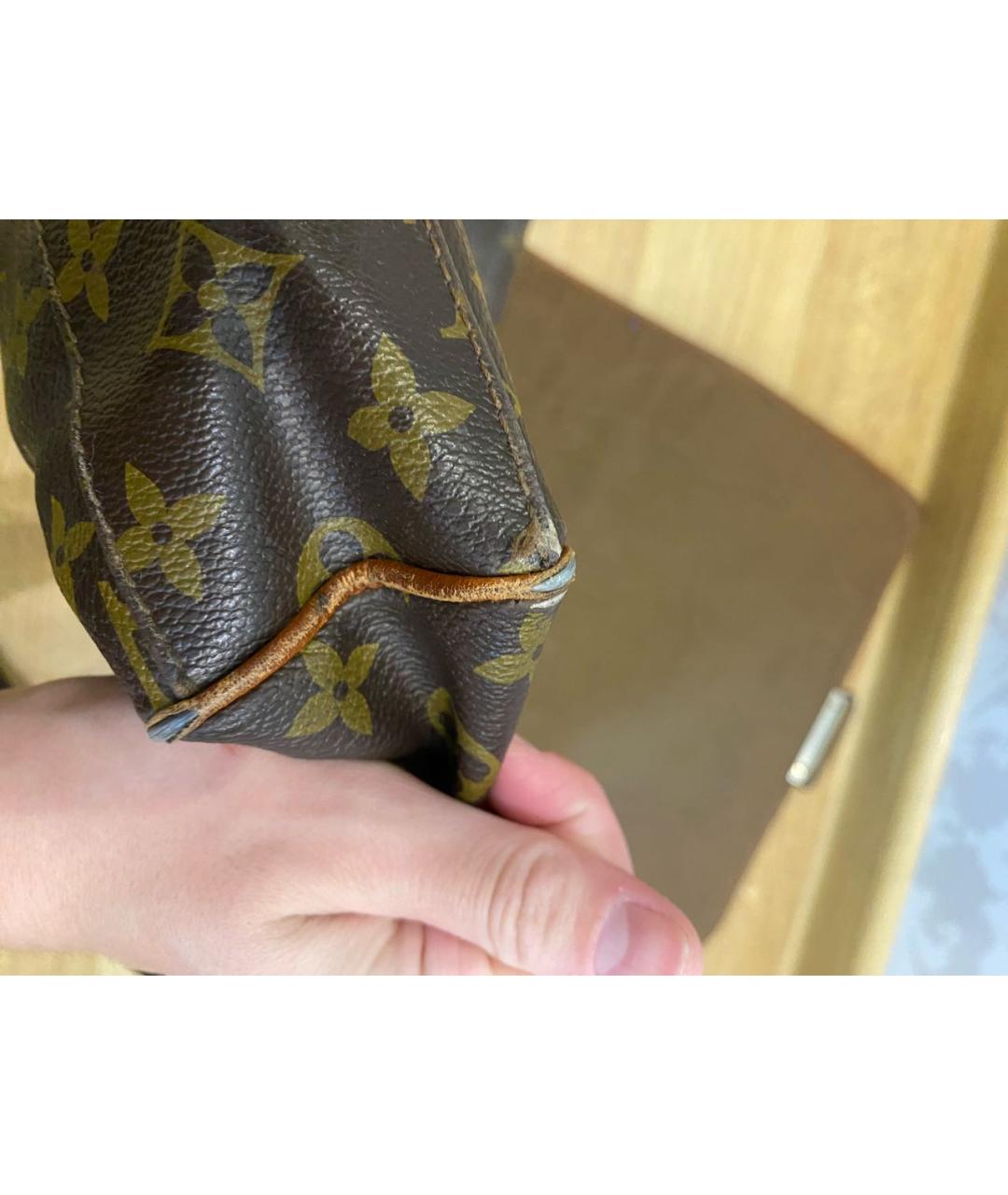 LOUIS VUITTON Коричневая кожаная сумка на плечо, фото 6