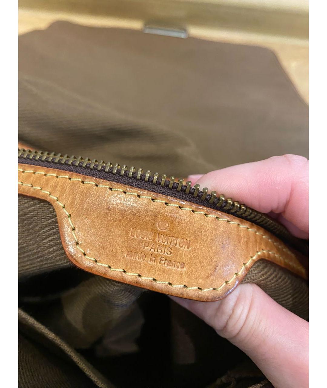 LOUIS VUITTON Коричневая кожаная сумка на плечо, фото 2