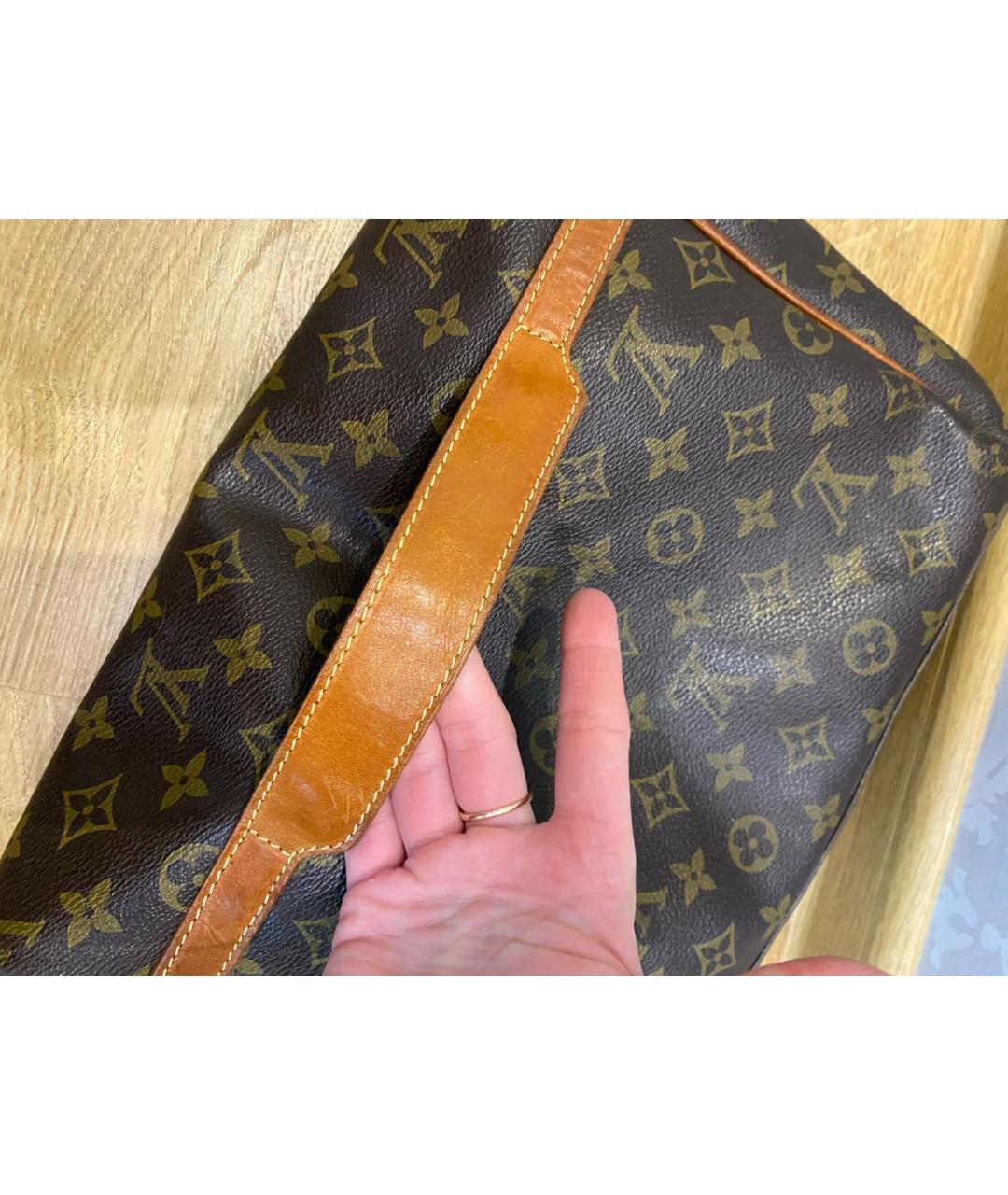 LOUIS VUITTON Коричневая кожаная сумка на плечо, фото 3