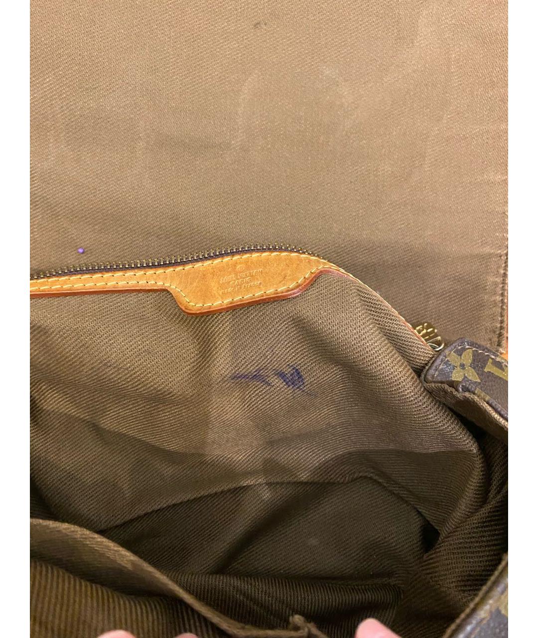 LOUIS VUITTON Коричневая кожаная сумка на плечо, фото 5