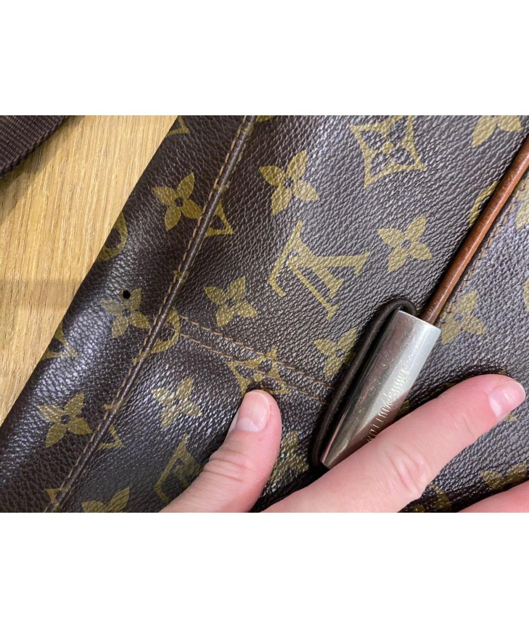 LOUIS VUITTON Коричневая кожаная сумка на плечо, фото 7