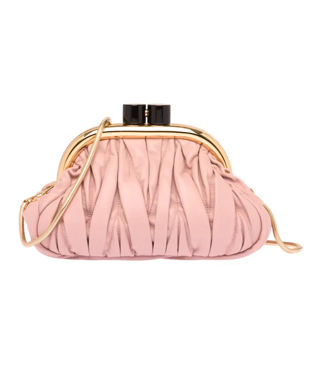 MIU MIU Розовая кожаная сумка через плечо, фото 1