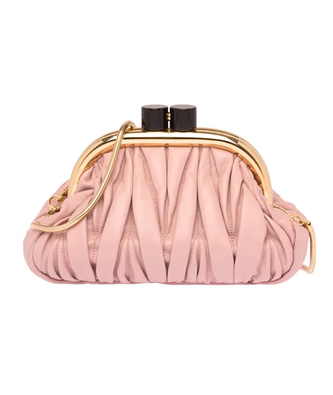 MIU MIU Розовая кожаная сумка через плечо, фото 3