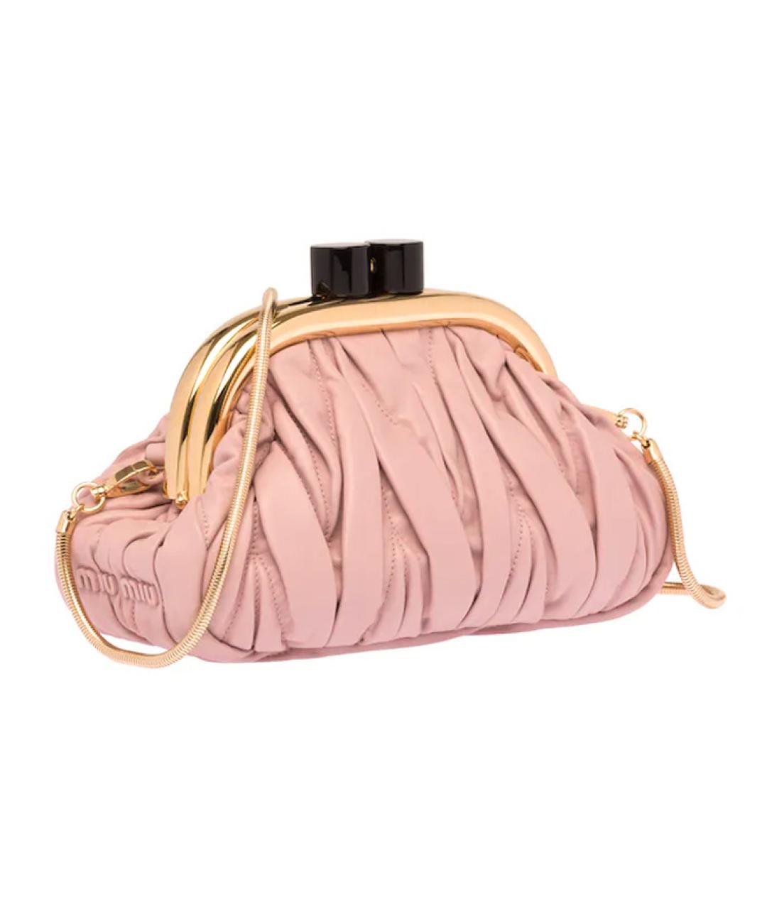 MIU MIU Розовая кожаная сумка через плечо, фото 2