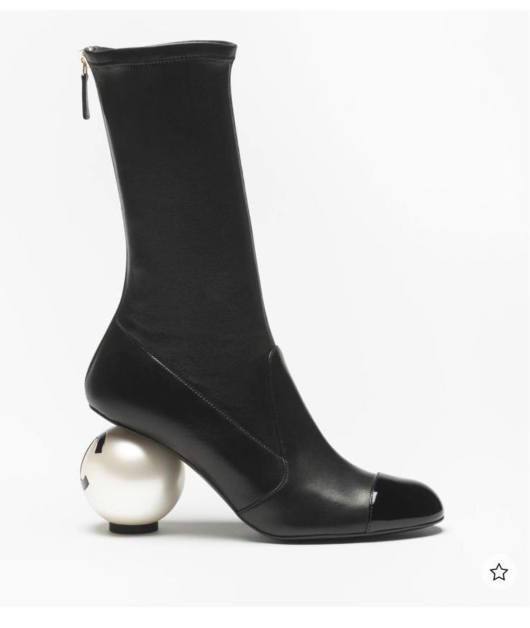 CHANEL Черные кожаные ботильоны, фото 3
