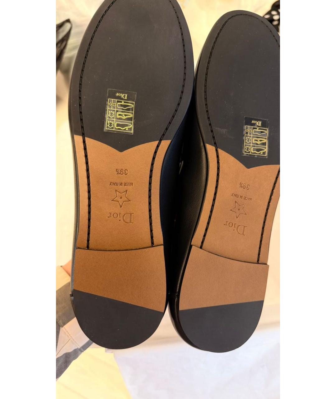 CHRISTIAN DIOR Черные кожаные лоферы, фото 5