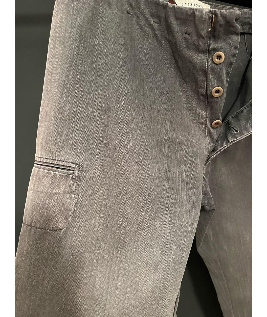 MAISON MARGIELA Серые хлопковые прямые джинсы, фото 4