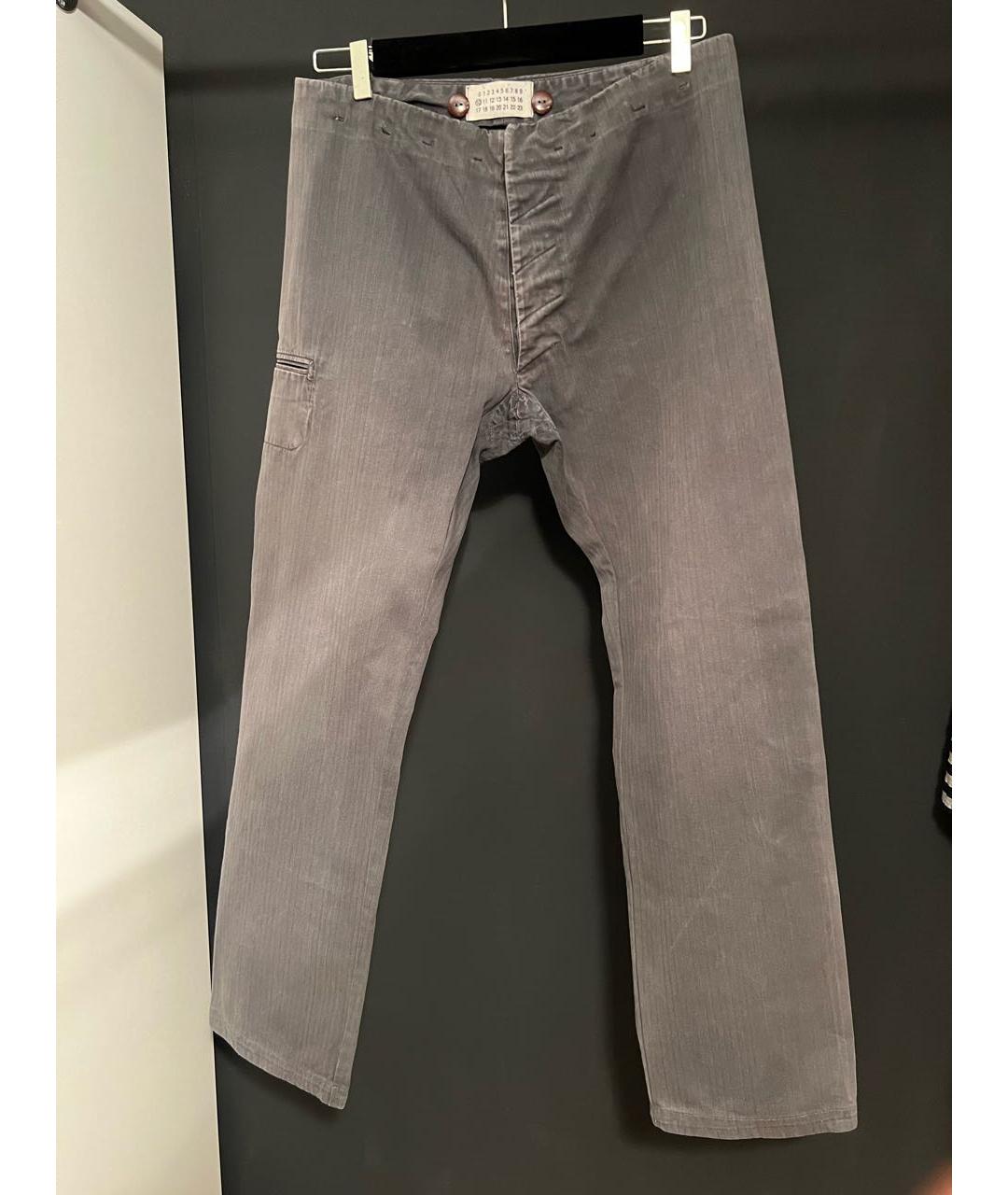 MAISON MARGIELA Серые хлопковые прямые джинсы, фото 5