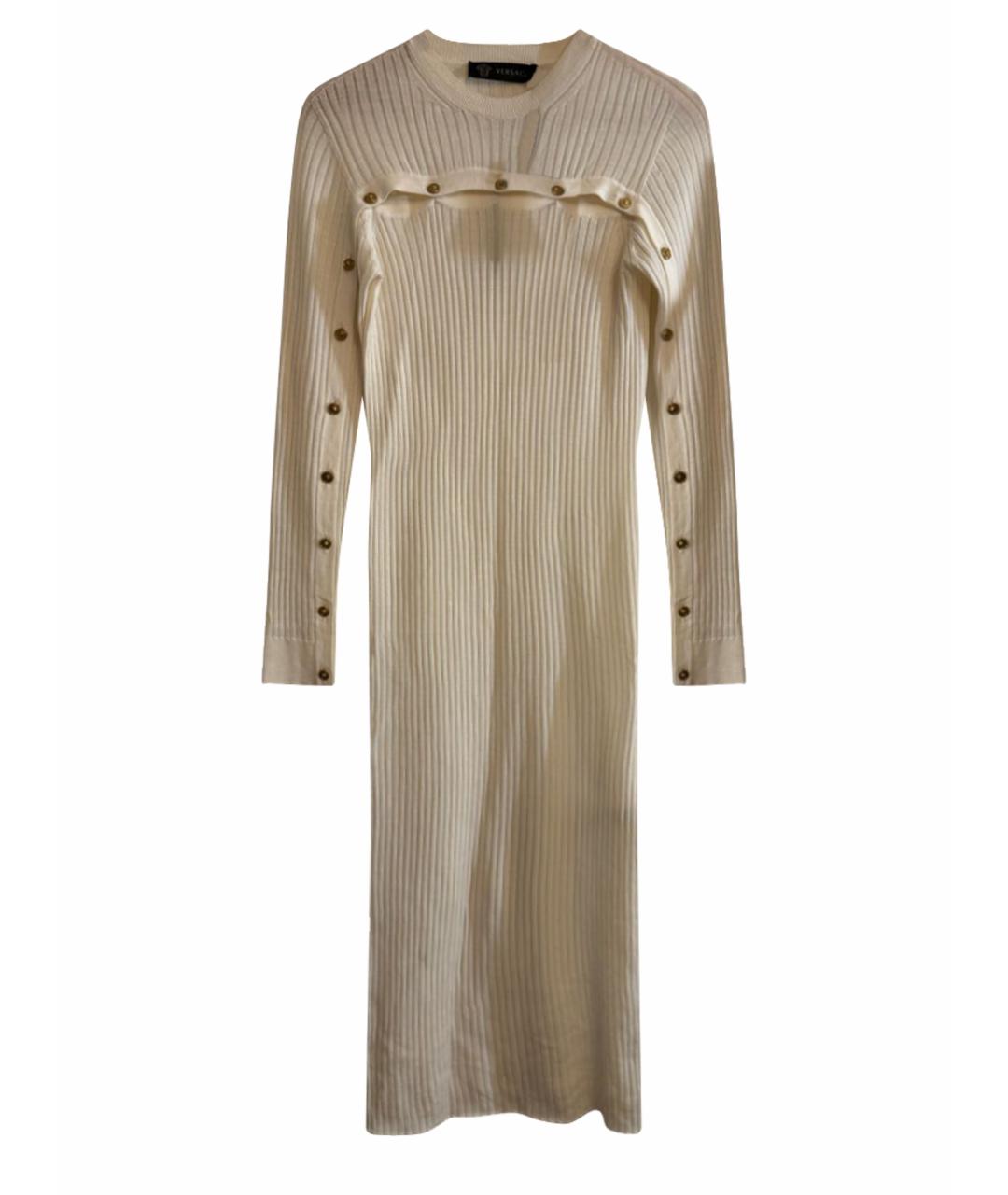 VERSACE Бежевое хлопковое повседневное платье, фото 1