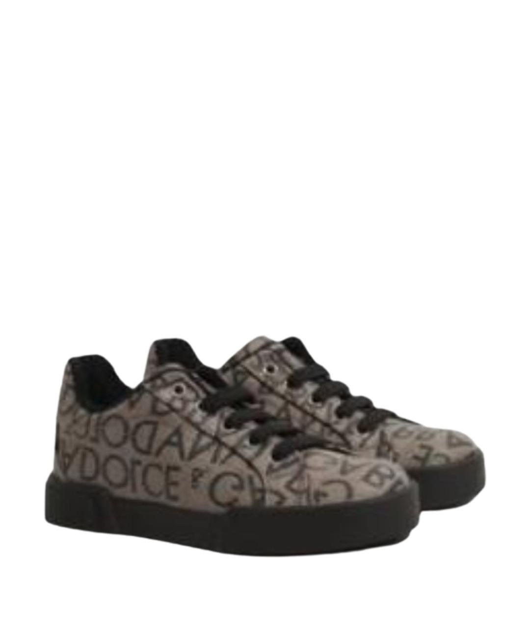 DOLCE & GABBANA KIDS Бежевые текстильные кеды, фото 1