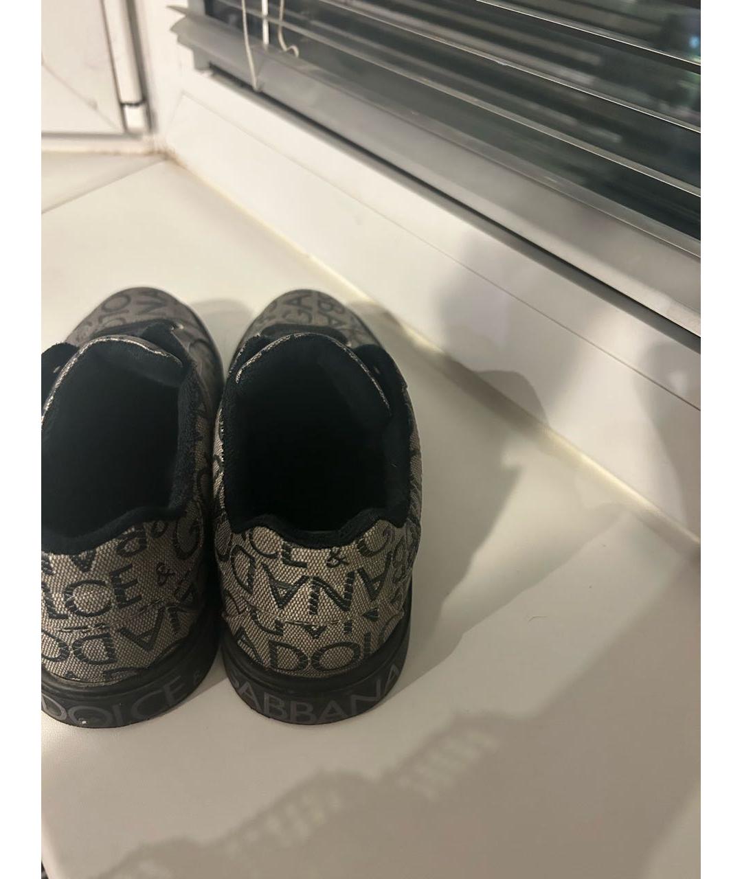 DOLCE & GABBANA KIDS Бежевые текстильные кеды, фото 4