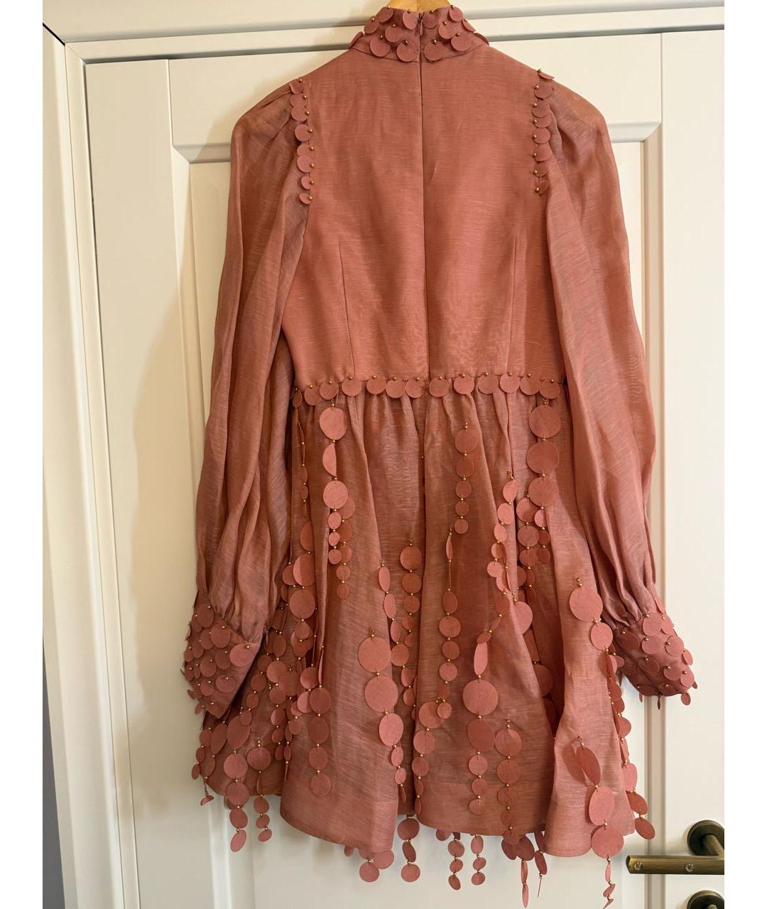 ZIMMERMANN Коралловое льняное вечернее платье, фото 2