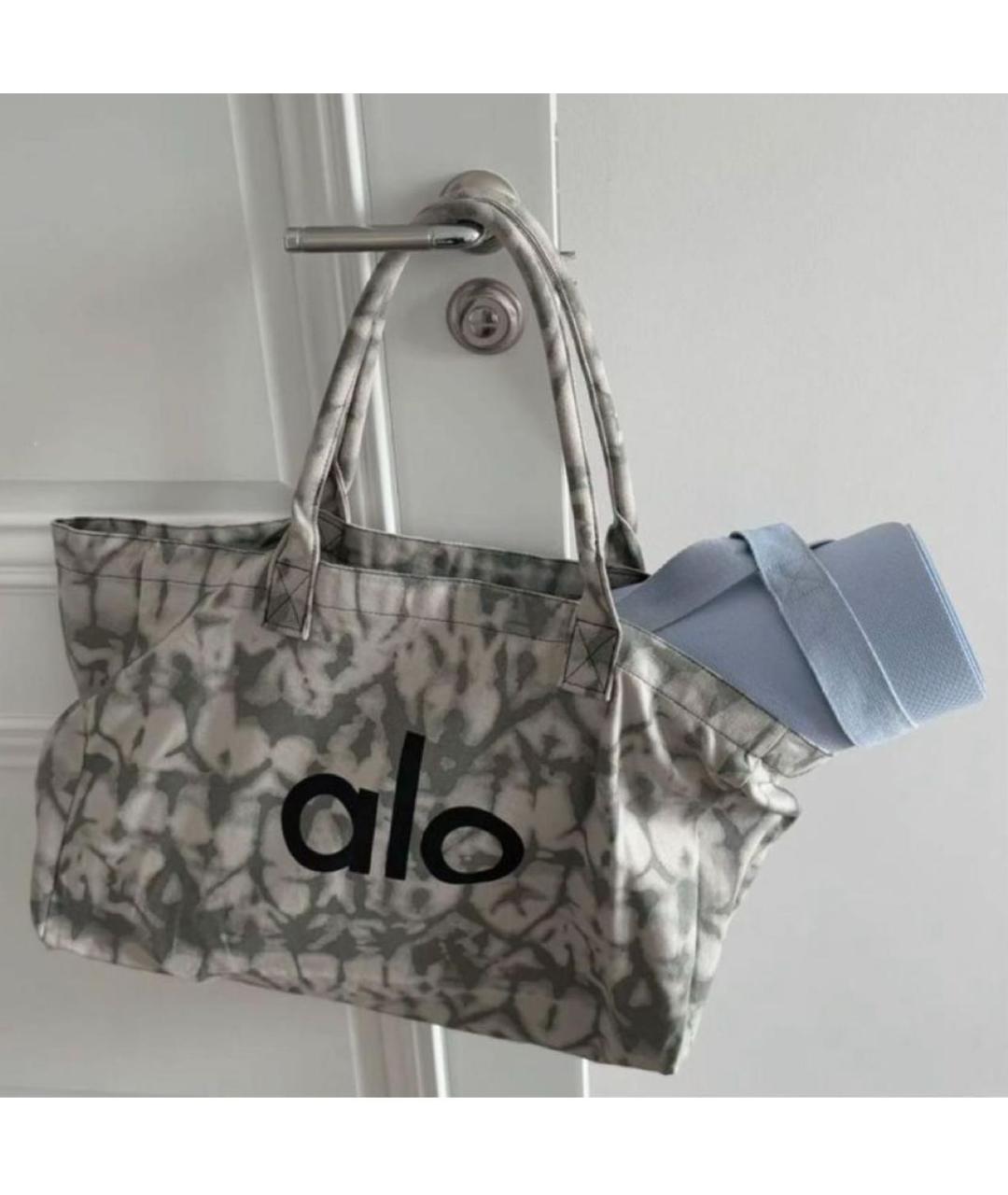 ALO YOGA Серая хлопковая дорожная/спортивная сумка, фото 2