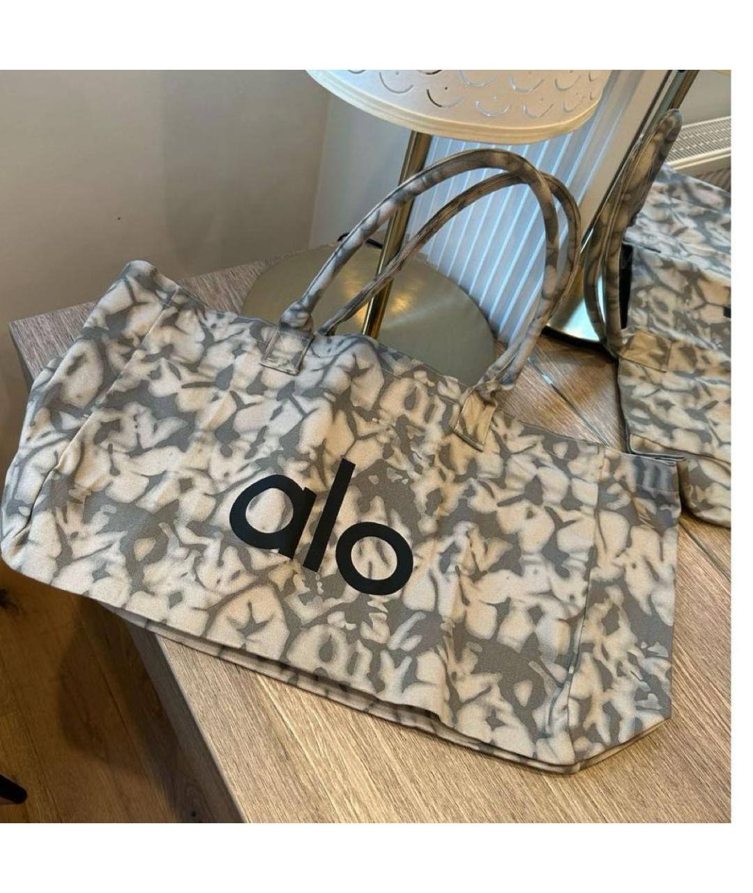 ALO YOGA Серая хлопковая дорожная/спортивная сумка, фото 3