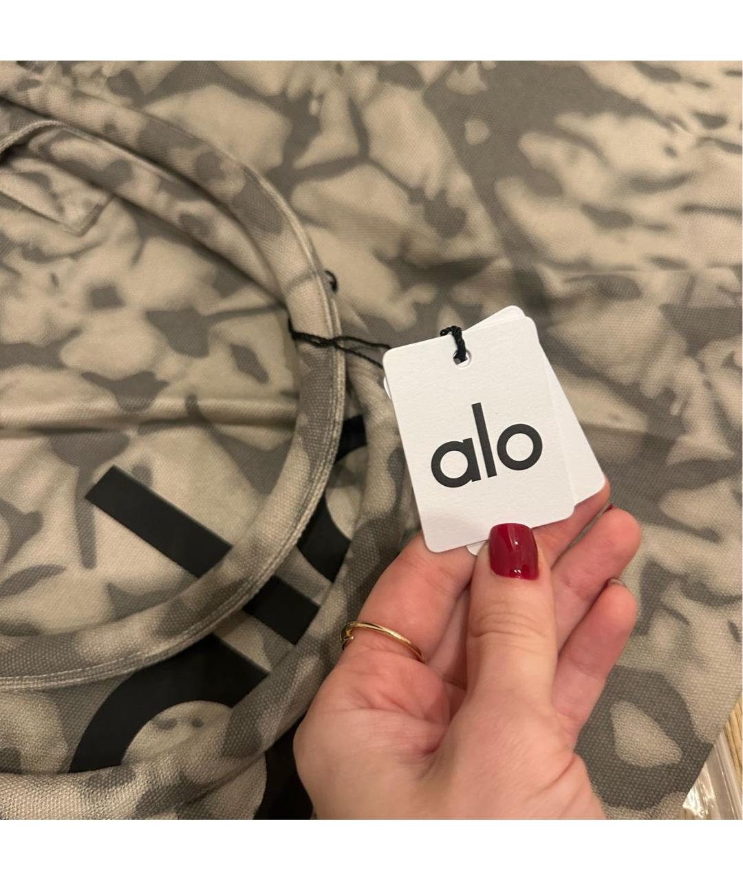 ALO YOGA Серая хлопковая дорожная/спортивная сумка, фото 5