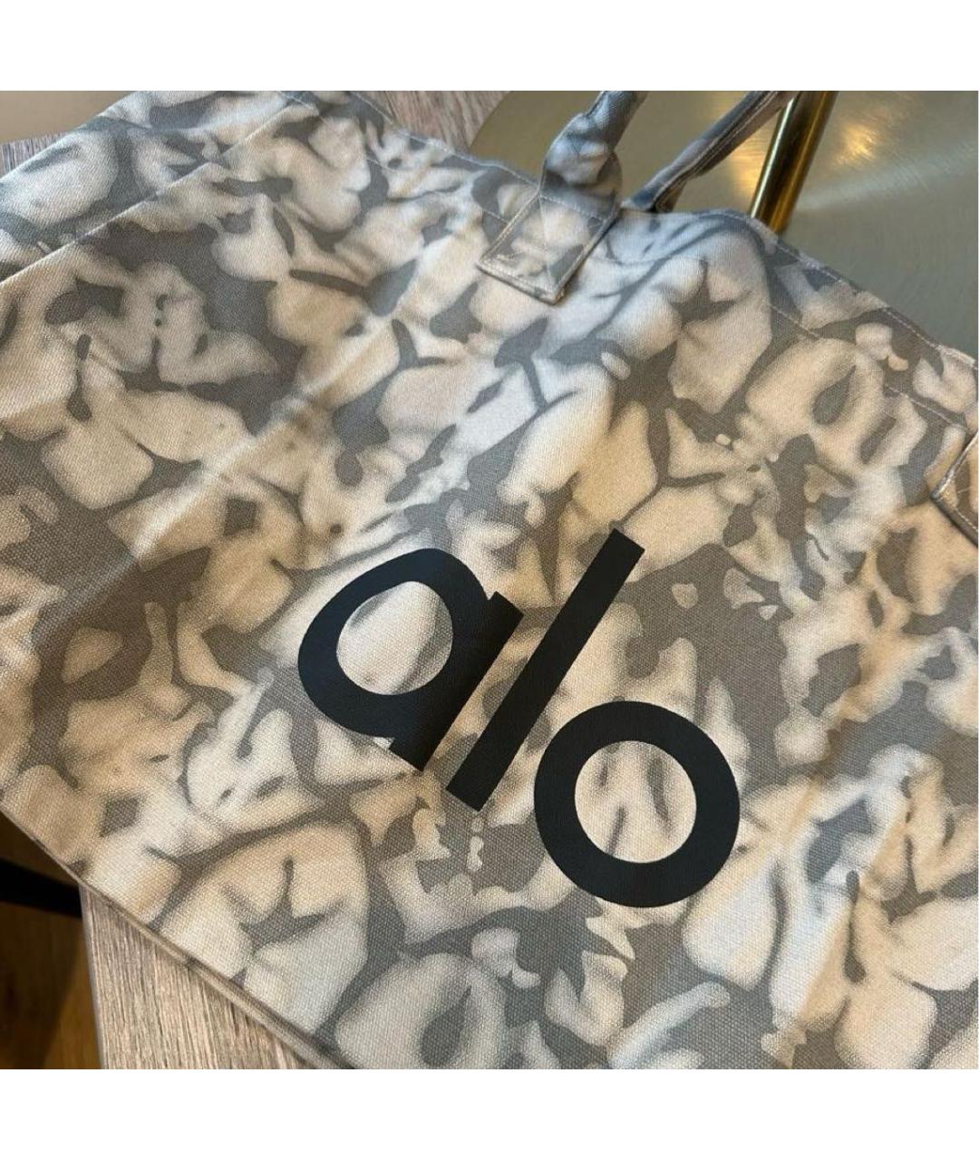 ALO YOGA Серая хлопковая дорожная/спортивная сумка, фото 4