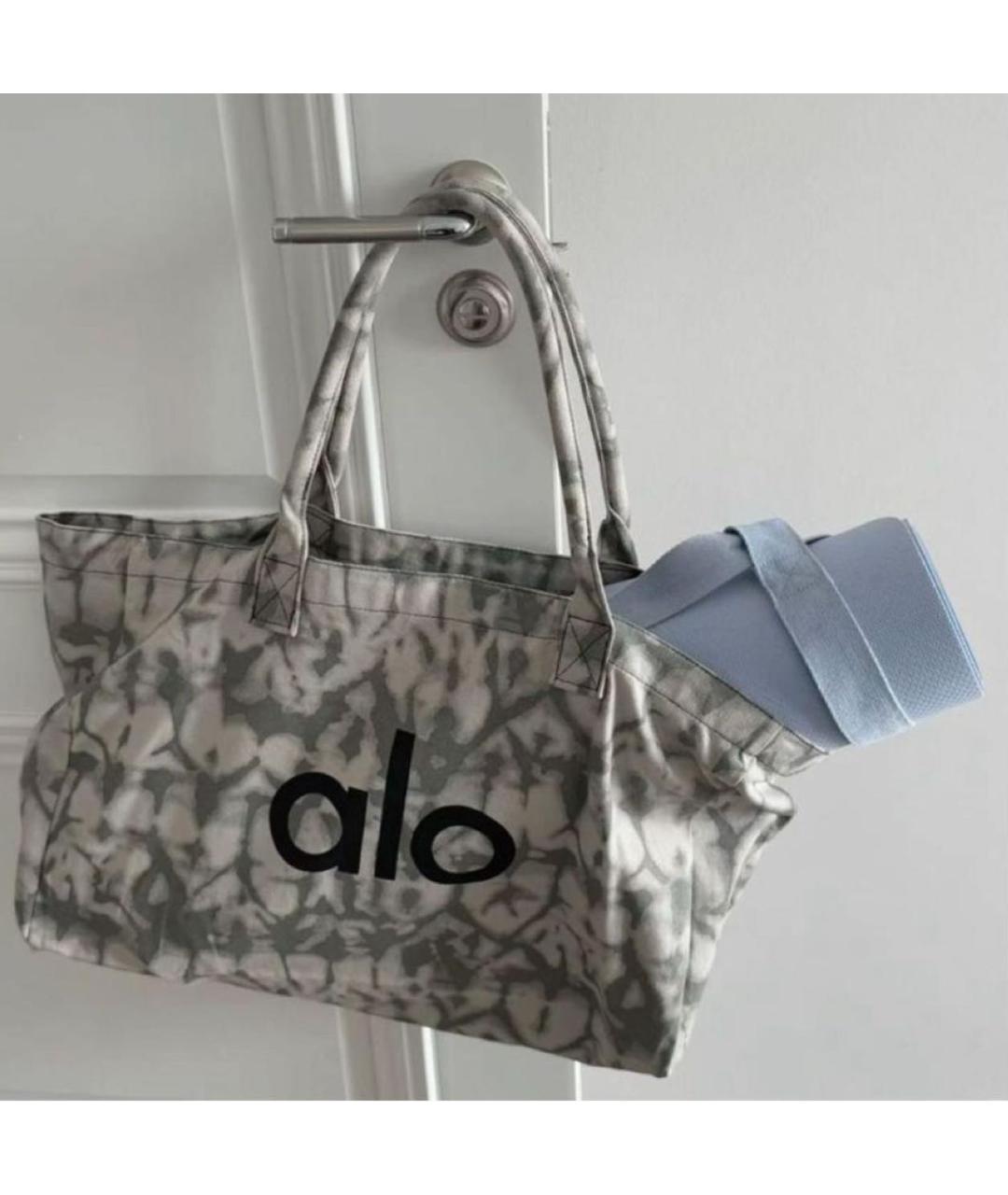 ALO YOGA Серая хлопковая дорожная/спортивная сумка, фото 2
