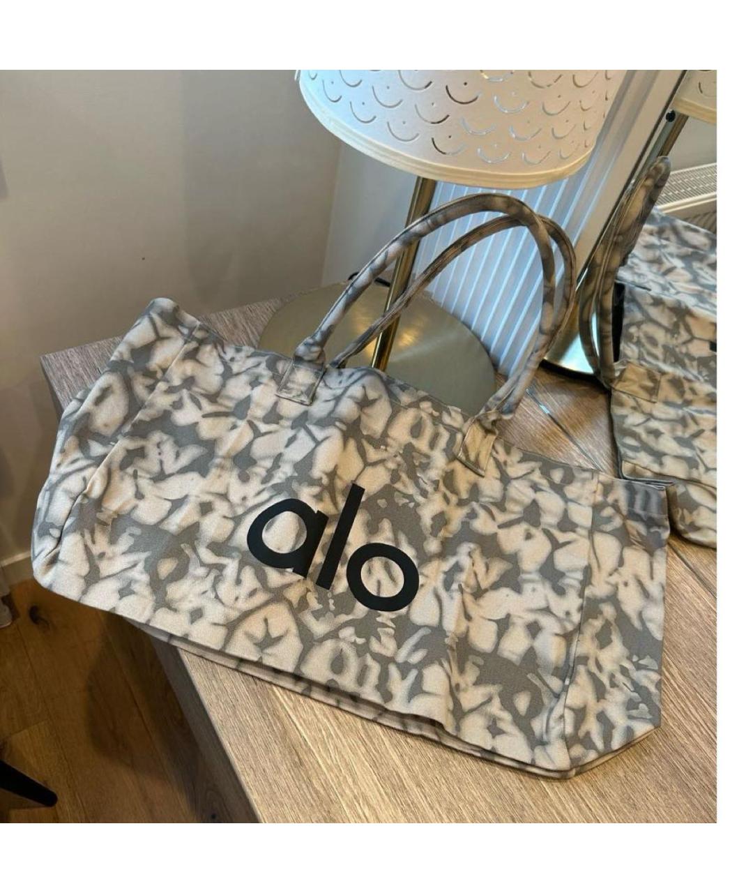 ALO YOGA Серая хлопковая дорожная/спортивная сумка, фото 3