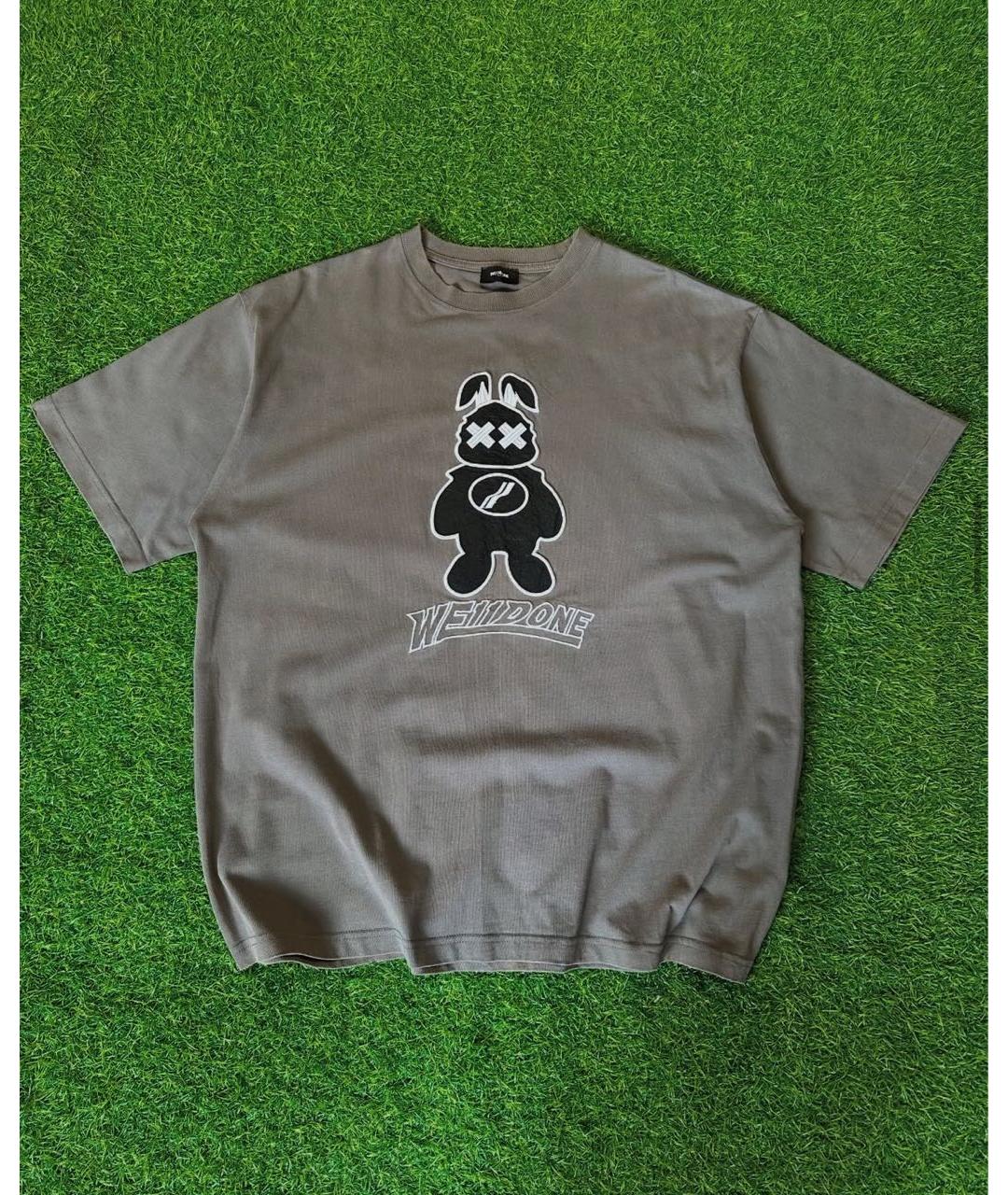 WE11DONE Коричневая хлопковая футболка, фото 9