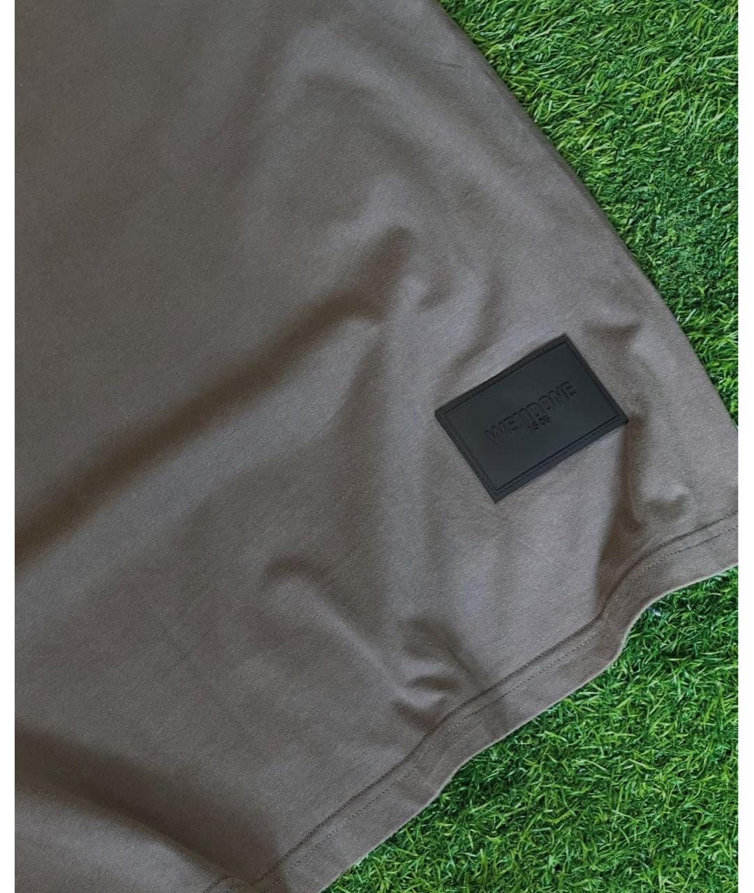 WE11DONE Коричневая хлопковая футболка, фото 5