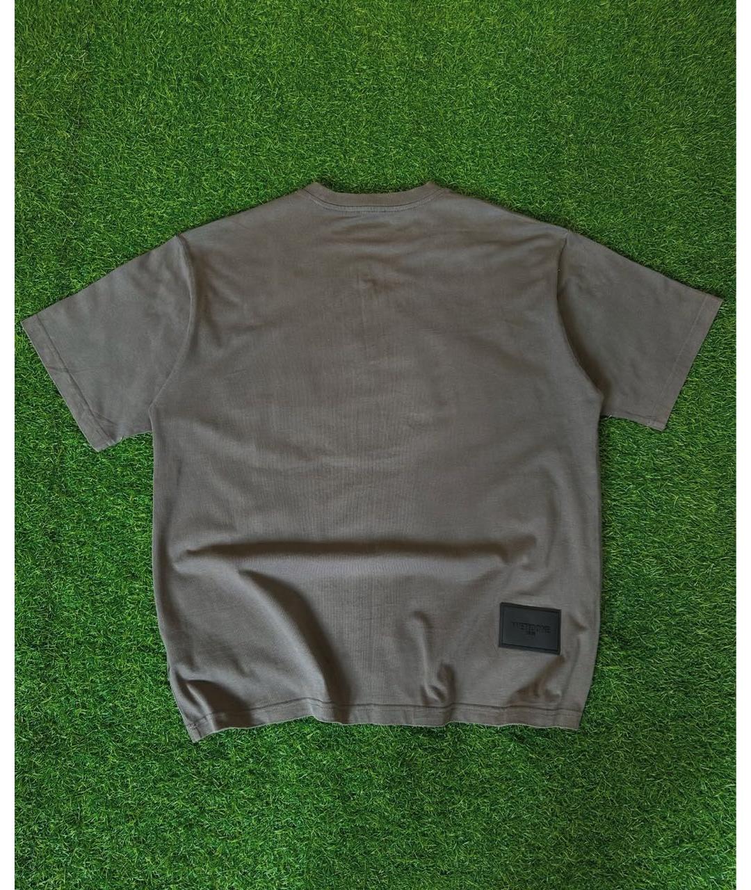 WE11DONE Коричневая хлопковая футболка, фото 4