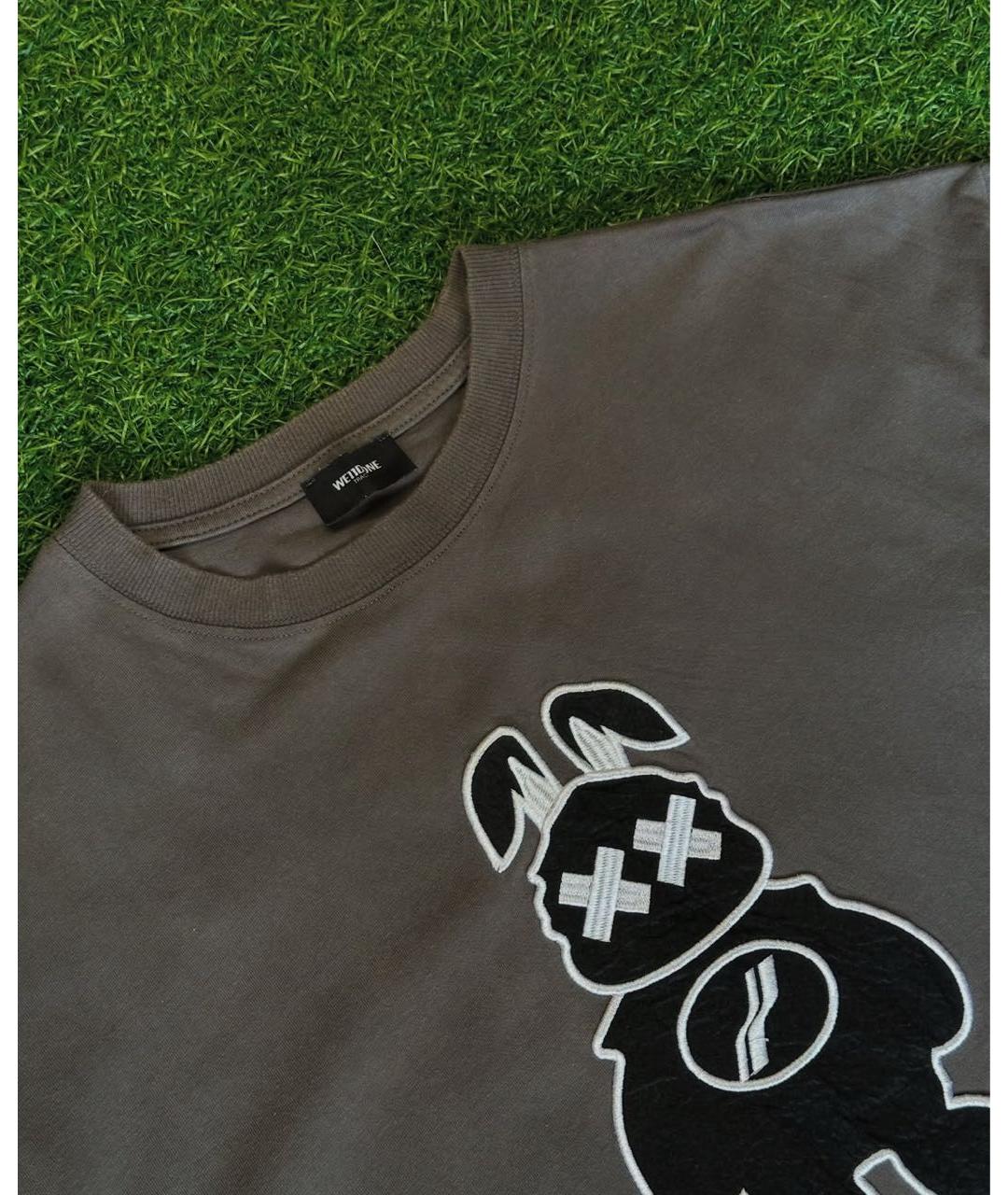 WE11DONE Коричневая хлопковая футболка, фото 3
