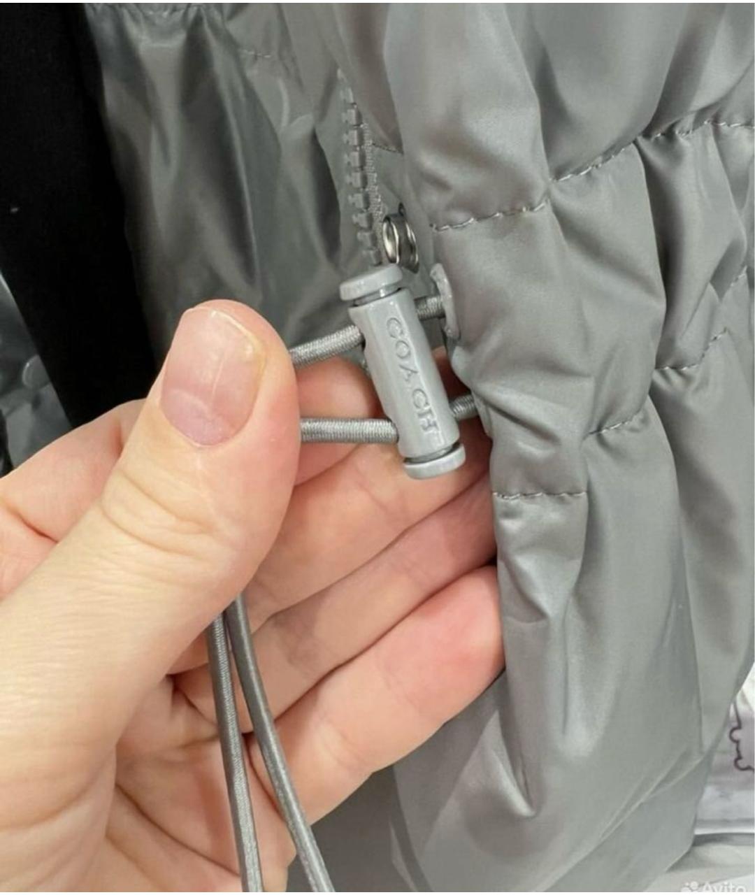 COACH Серый пуховик, фото 7