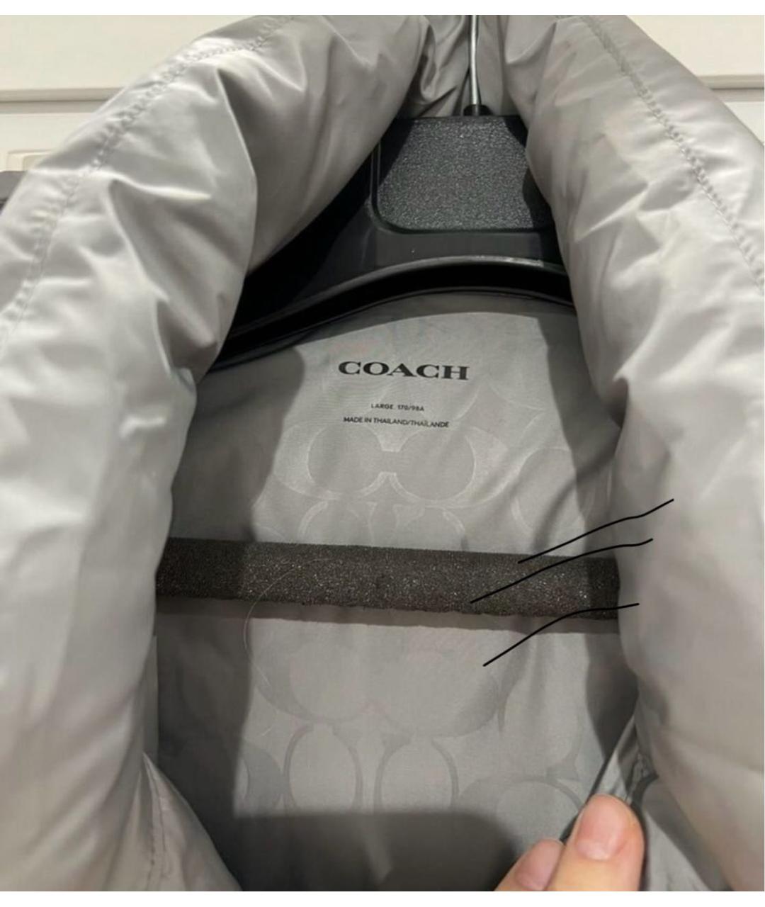 COACH Серый пуховик, фото 3