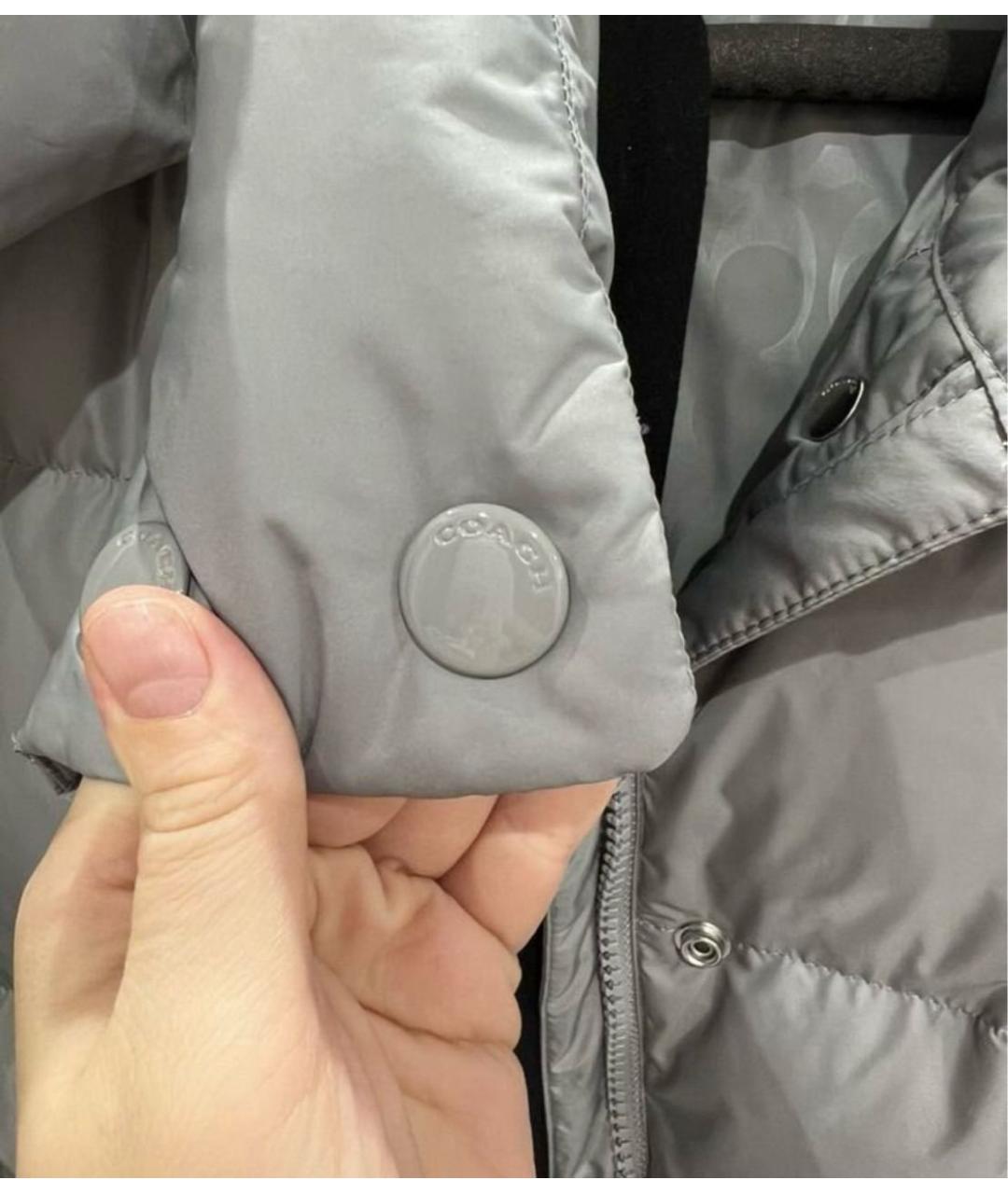 COACH Серый пуховик, фото 4
