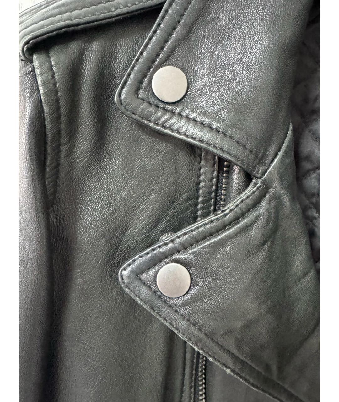 POLO RALPH LAUREN Черная кожаная куртка, фото 4