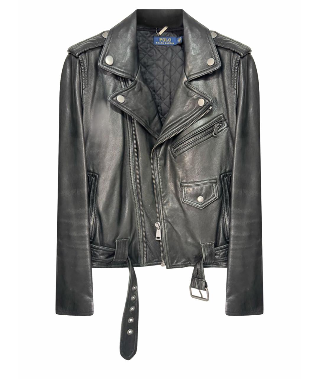 POLO RALPH LAUREN Черная кожаная куртка, фото 1