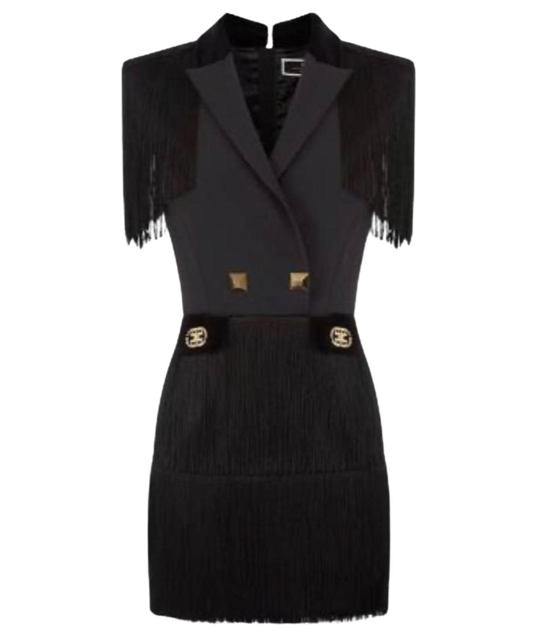 ELISABETTA FRANCHI Черное полиэстеровое вечернее платье, фото 1