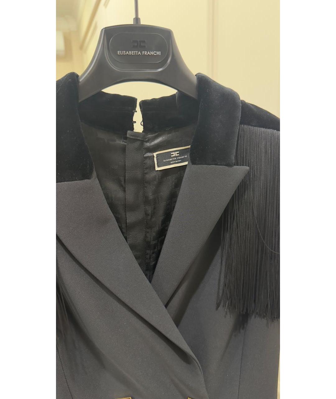 ELISABETTA FRANCHI Черное полиэстеровое вечернее платье, фото 3