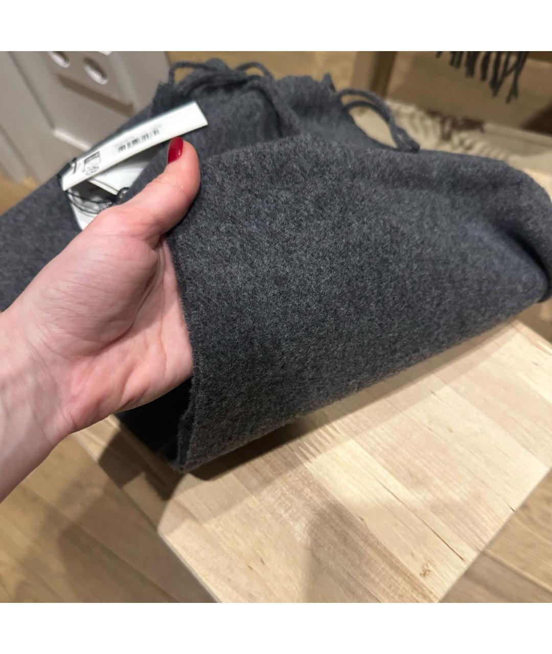 Ami Paris Серый шерстяной шарф, фото 6