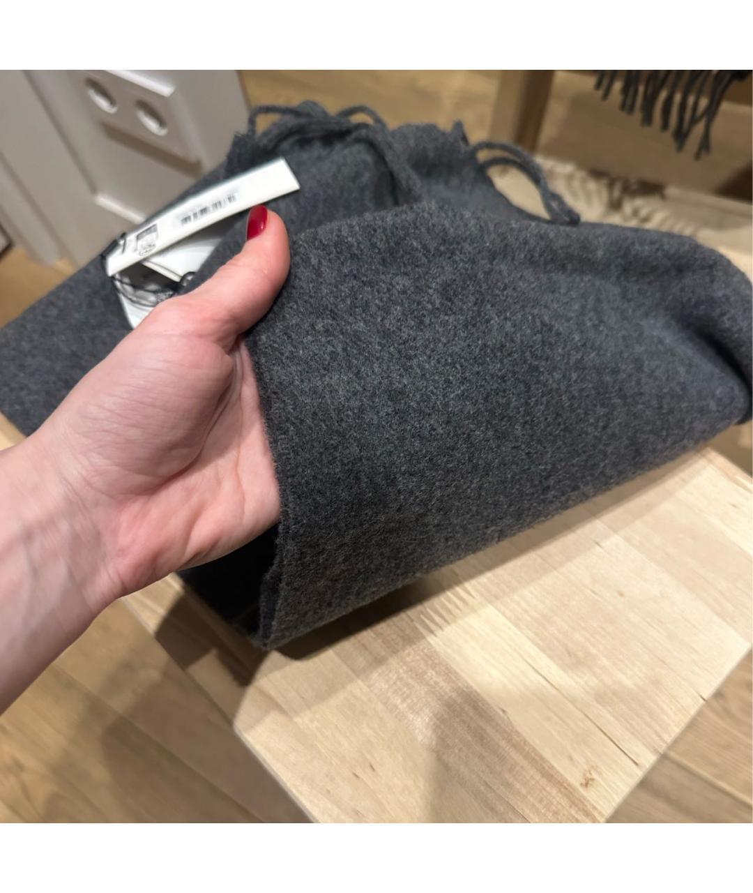 Ami Paris Серый шерстяной шарф, фото 7