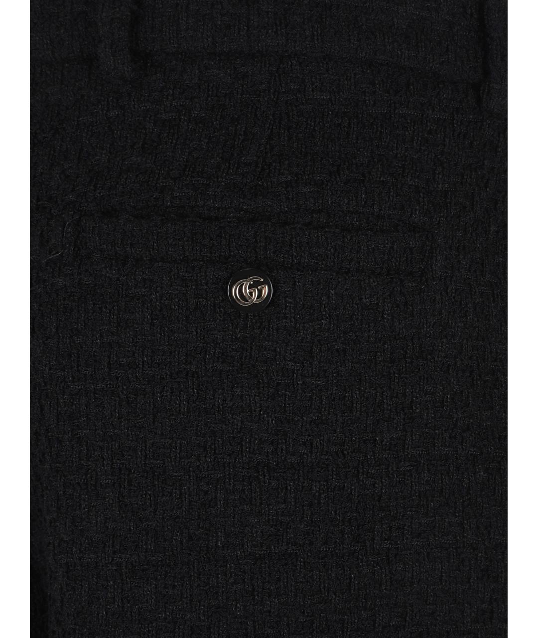 GUCCI Черные шерстяные прямые брюки, фото 3