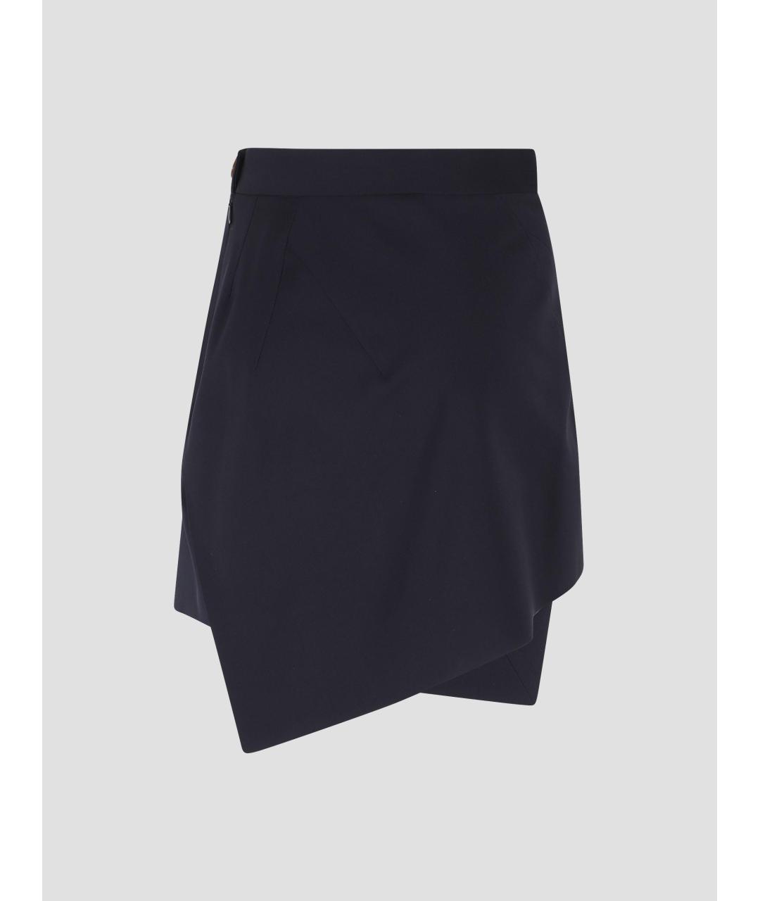 VIVIENNE WESTWOOD Темно-синяя шерстяная юбка мини, фото 2