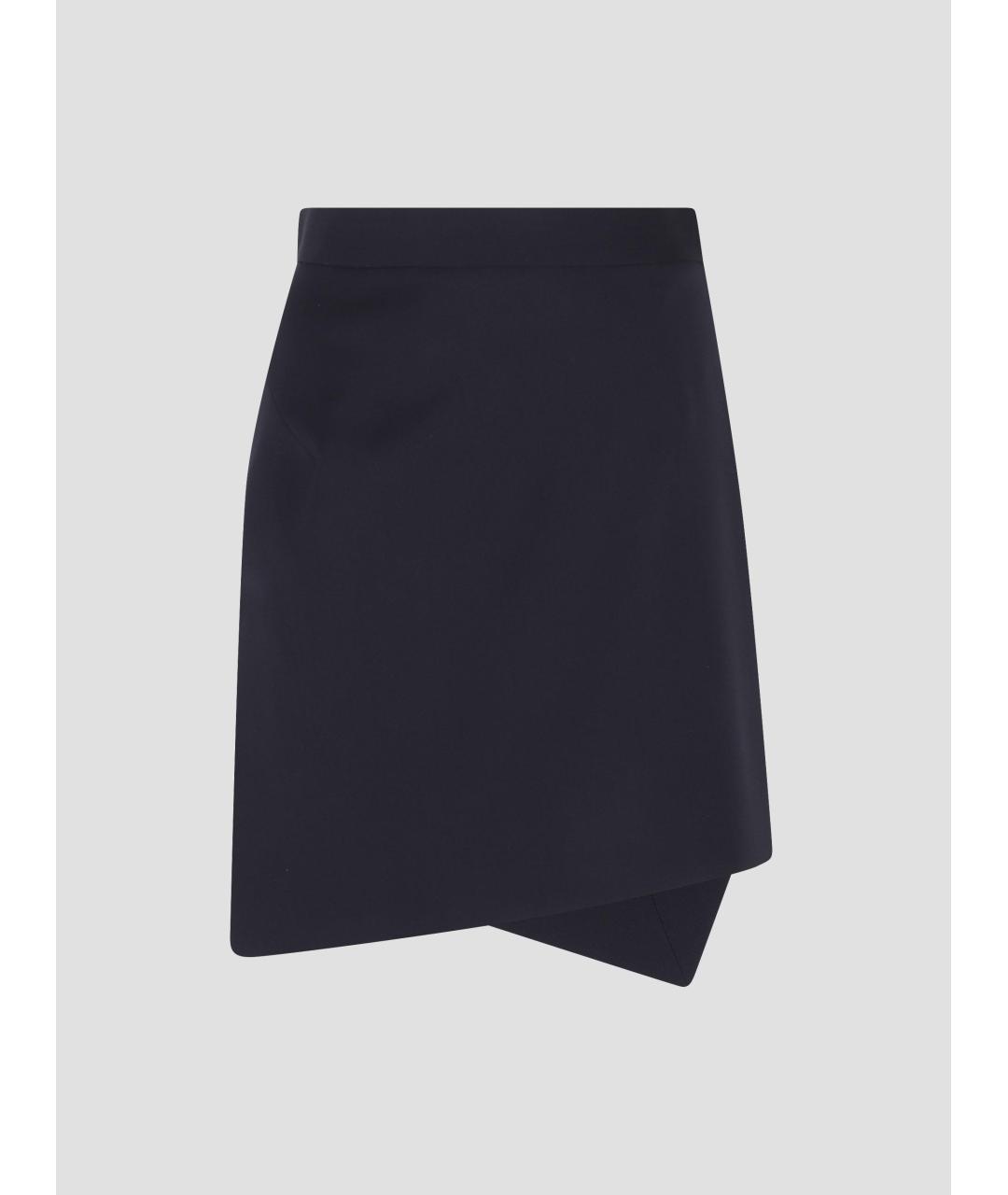 VIVIENNE WESTWOOD Темно-синяя шерстяная юбка мини, фото 4