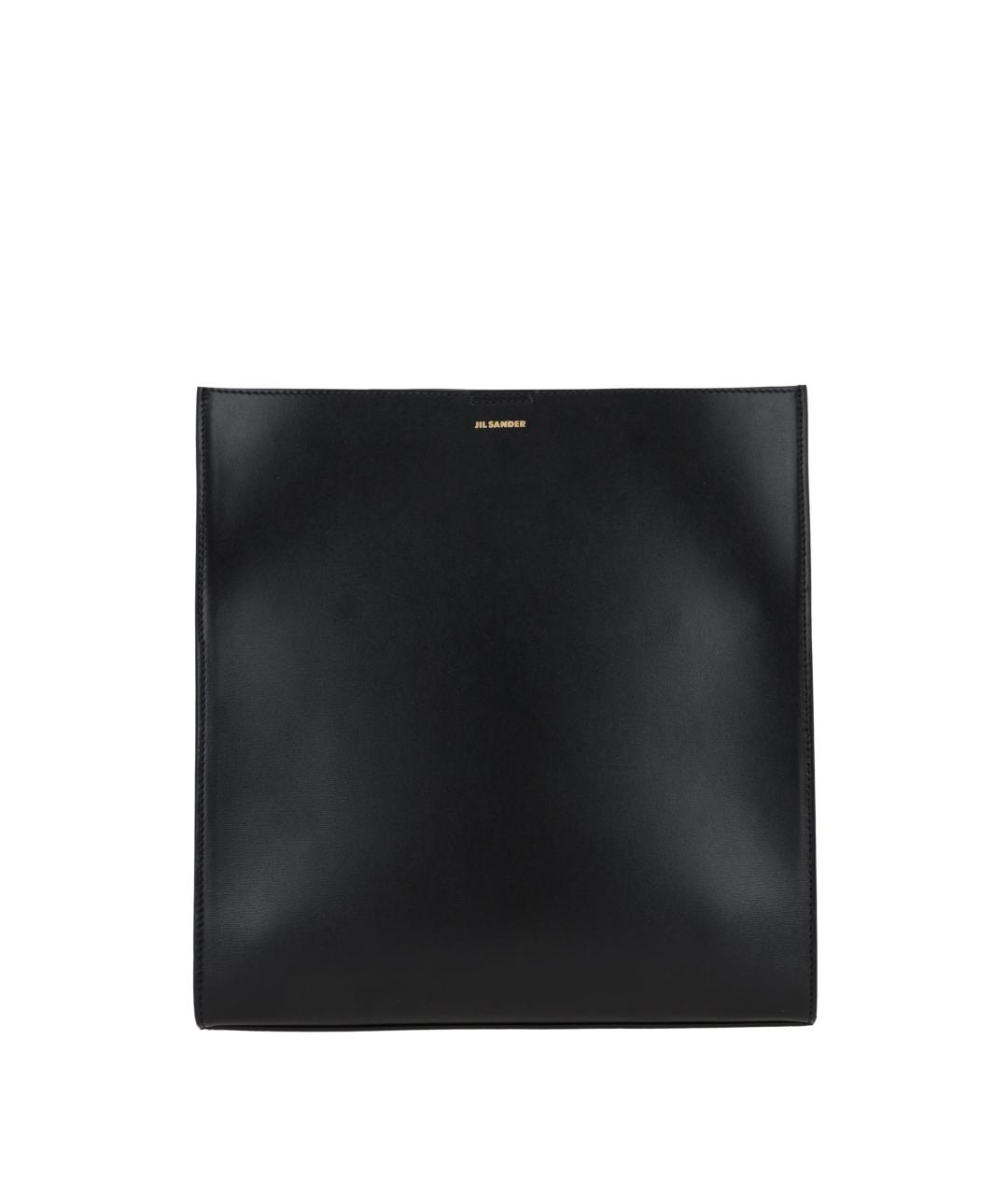 JIL SANDER Черная кожаная сумка через плечо, фото 1