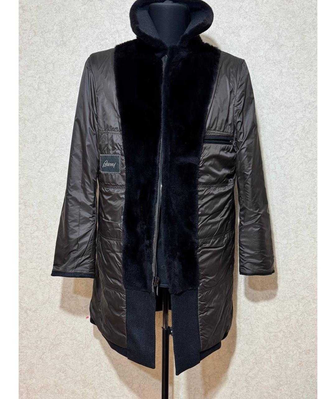 BRIONI Черное пальто, фото 3