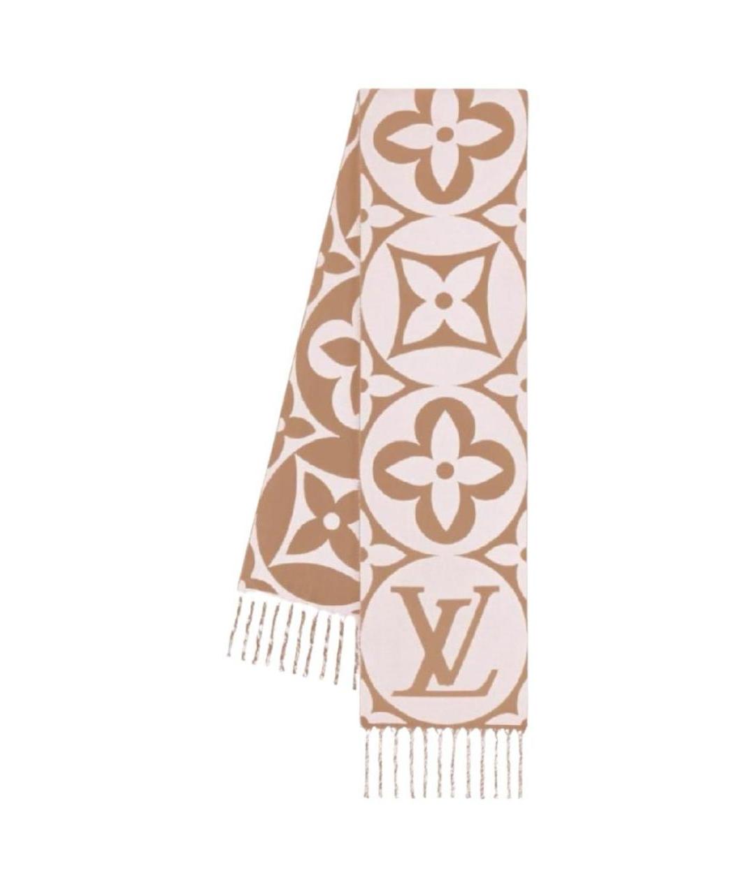 LOUIS VUITTON Бежевый шерстяной шарф, фото 1