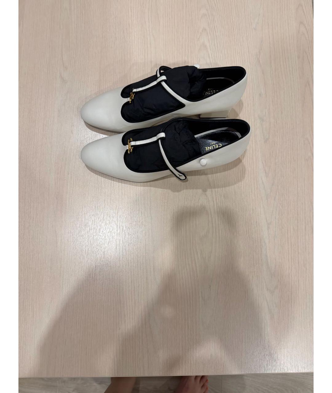 CELINE Белые кожаные туфли, фото 4