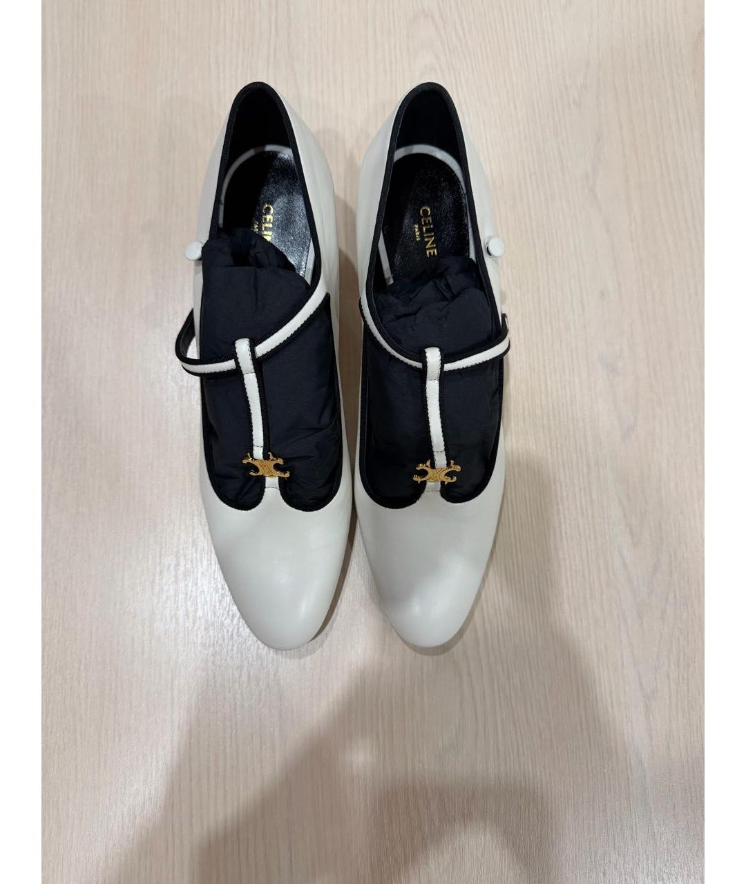 CELINE Белые кожаные туфли, фото 2